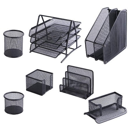 Accessoires De Bureaux set de-7pcs-en Métal-noir - 312446