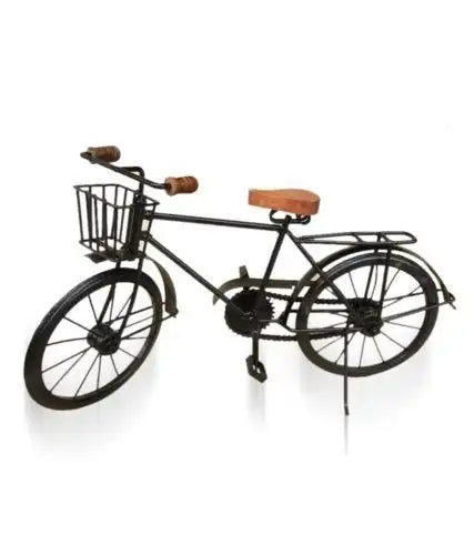 Bicyclette Décorative en Métal-47cm-Noir-Dore