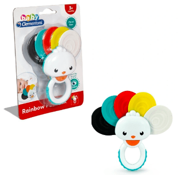 Hochet Bebe paon rainbow+3mois