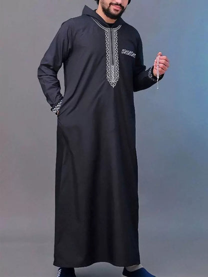 Importé - Boubou Homme Marocain Manches Longues A capuche