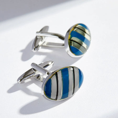 Importé - HANY  Boutons de Manchettes Homme En Bleu