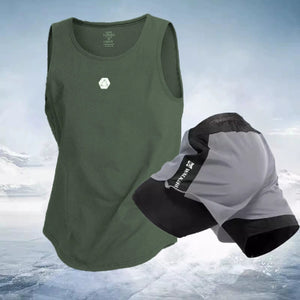 Importé - Ensemble Fitness Sport Homme Gilet Short