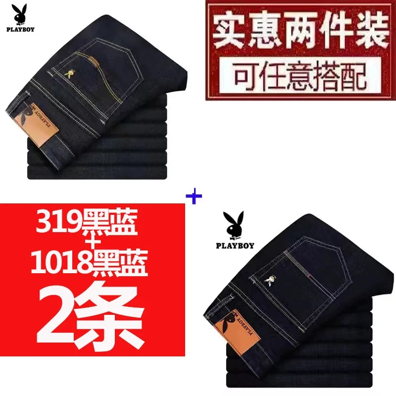 Importé - Lot 2x Pantalons Jean Stretch Homme Playboy Décontracté