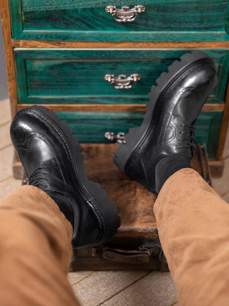 Importé - Chaussure Homme Rétro Britanniques En Cuir Véritable