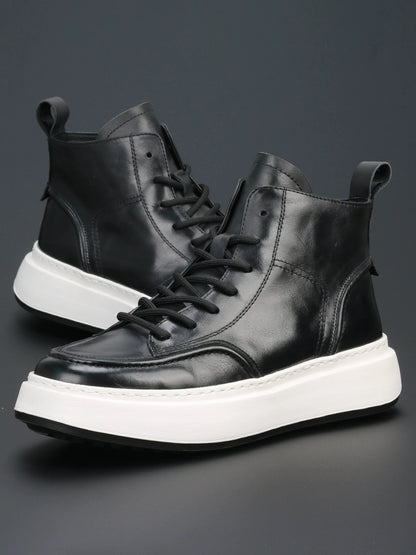 Importé - Chaussure Homme Sport Baskets Montantes Cuir