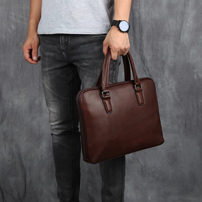 Importé - Sac Premium Cuir Gaufré Pour PC Ordinateur 14''