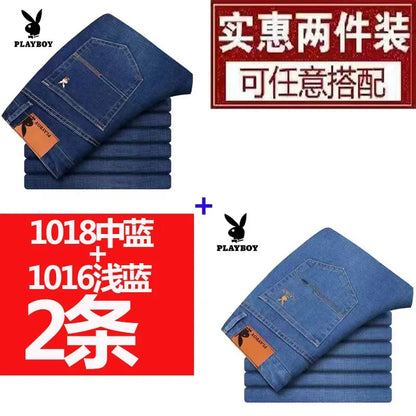 Importé - Lot 2x Pantalons Jean Stretch Homme Playboy Décontracté
