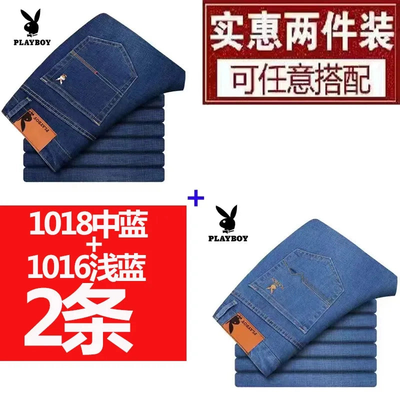 Importé - Lot 2x Pantalons Jean Stretch Homme Playboy Décontracté