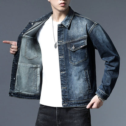 Importé - Jacket Jean Coton Denim Délavé Homme Slim Fit