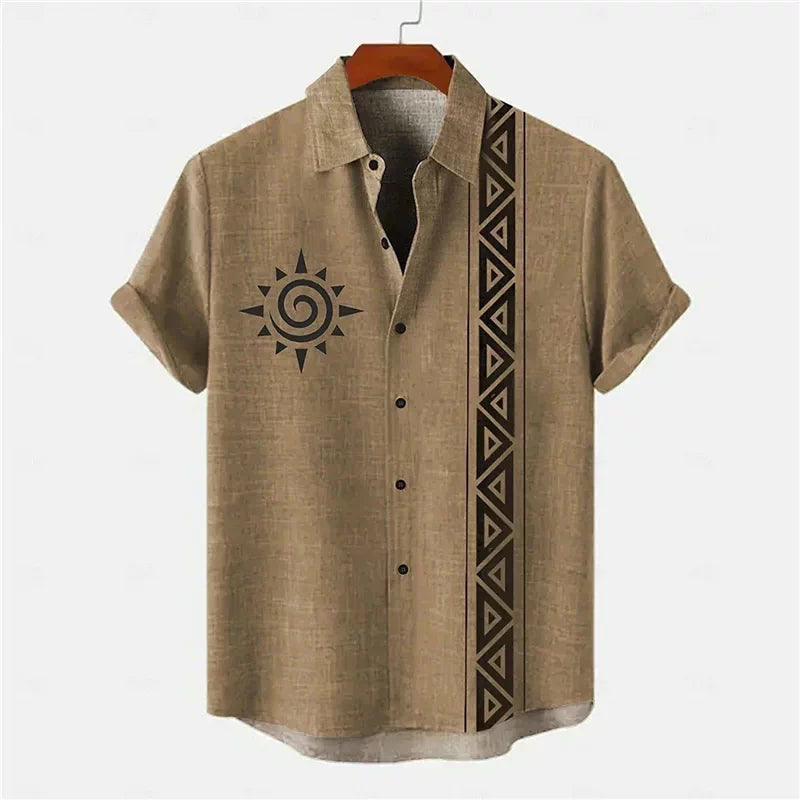 Importé - Chemise Homme Coton Lin Décontracté Manche Courte