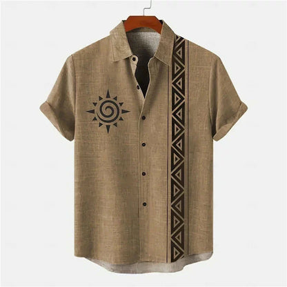 Importé - Chemise Homme Coton Lin Décontracté Manche Courte