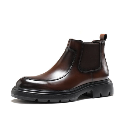 Importé - Chaussure Homme Bottines Britannique À Gaine En Cuir Mat