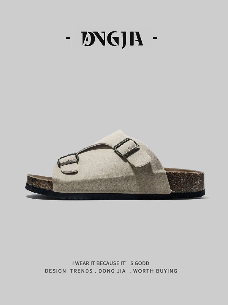 Importé - Sandale Homme Décontracté Pantoufles En Cuir