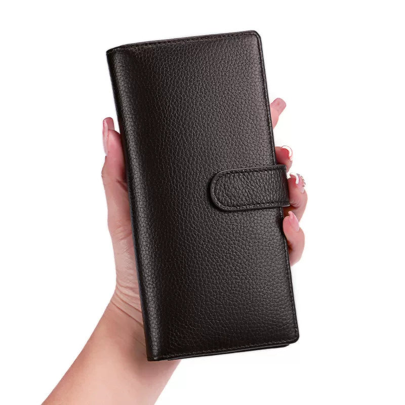 Importé - Portefeuille Mixtes Long Slim en Cuir Véritable