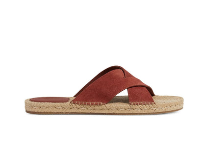 Importé - Chaussure Sandales Plates Décontractées Cuir Daim