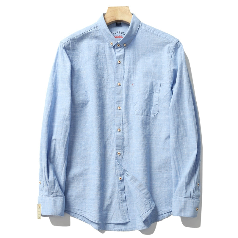 Importé - Chemise Homme 100% Coton Lin Manches Longues