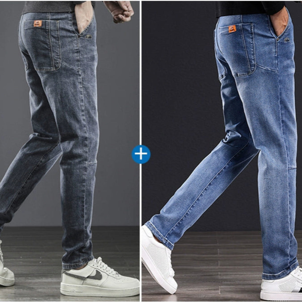 Importé - Lot 2x Pantalons Jeans Coton Homme Slim Stretch
