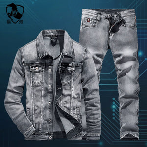 Importé - Ensemble Décontracté Homme Jean Jacket Slim  + Pantalon Stretch