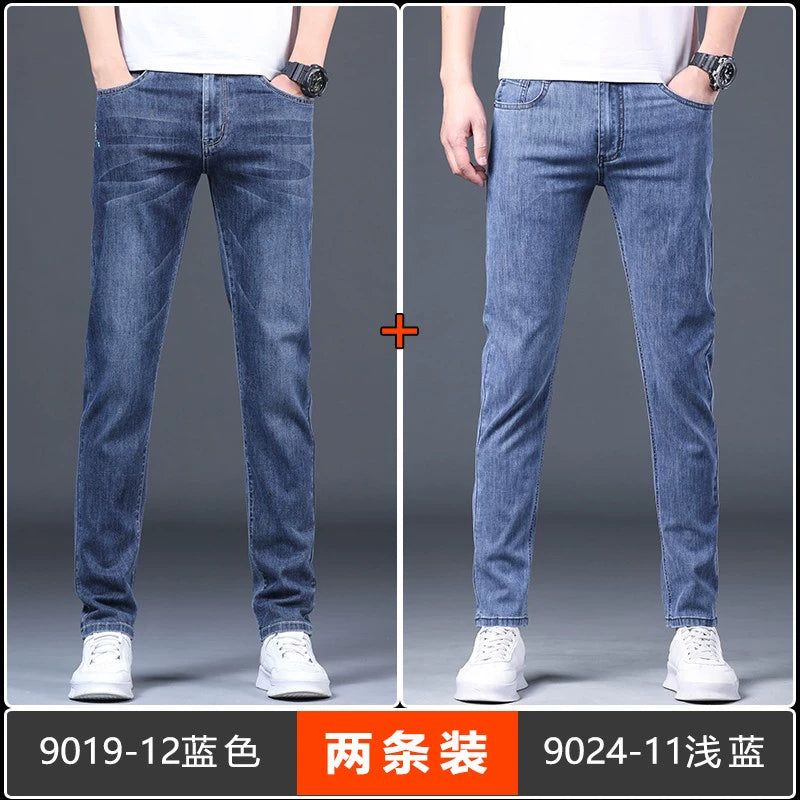 Importé - Lot 2x Playboy Pantalon Homme Jean Slim Décontracté En Stretch