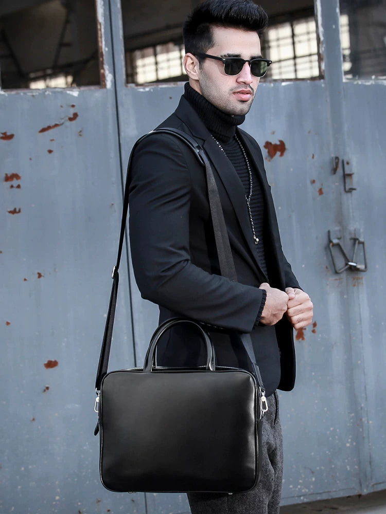Importé - Sac Premium Cuir Lisse Pour PC Ordinateur 14''