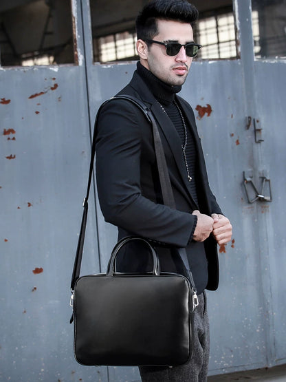 Importé - Sac Premium Cuir Lisse Pour PC Ordinateur 14''