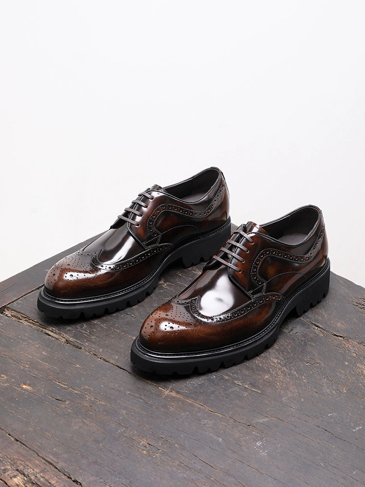 Importé - Chaussure Homme Derby En Cuir Verni Style Britanniques