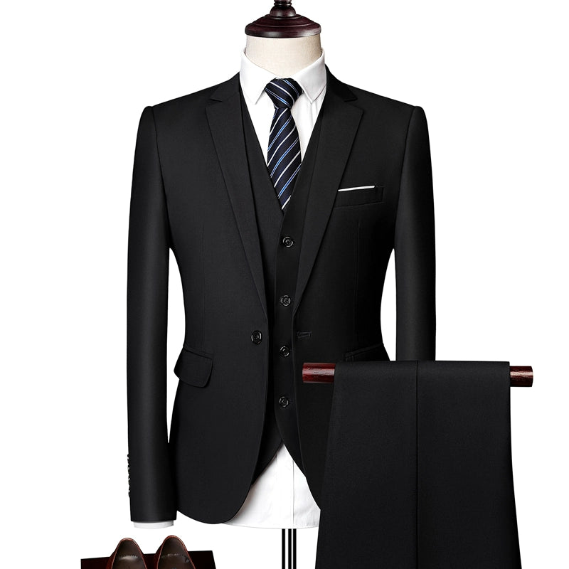 Importé - Ensemble Costume Homme Slim Style Britannique 3 Pièces