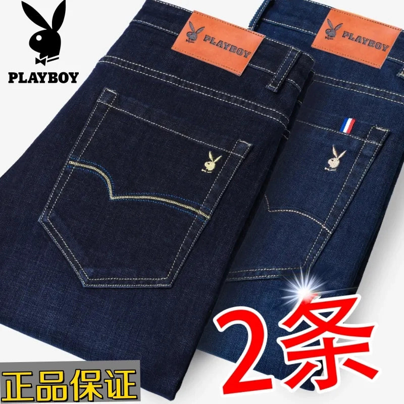 Importé - Playboy Lot 2x Pantalons Jean Stretch Homme Décontracté
