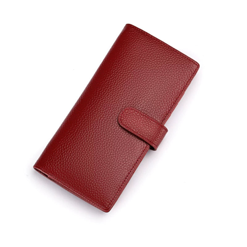 Importé - Portefeuille Mixtes Long Slim en Cuir Véritable