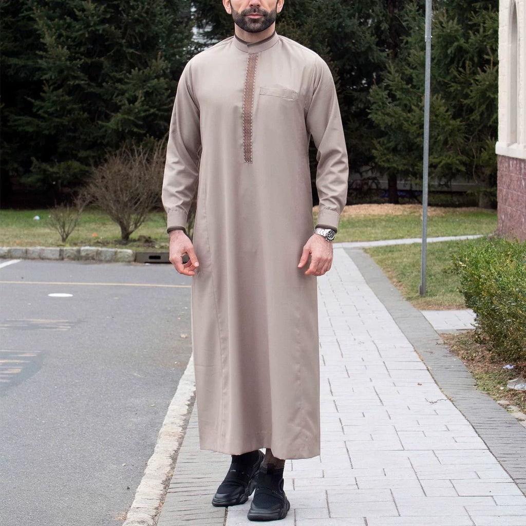 Importé - Boubou Homme Brodé Emirats Manche Longue