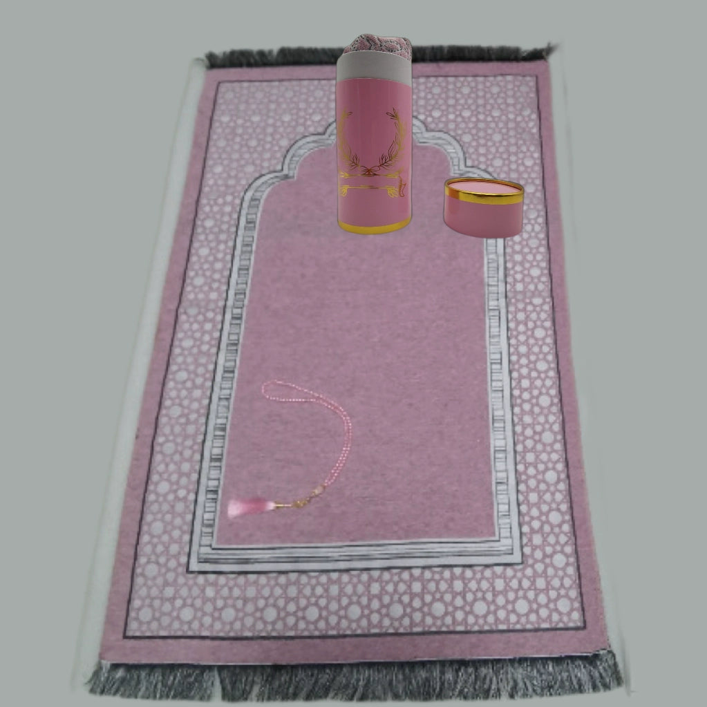 Importé -  Ensemble Coffret prière -Tapis + Chapelet