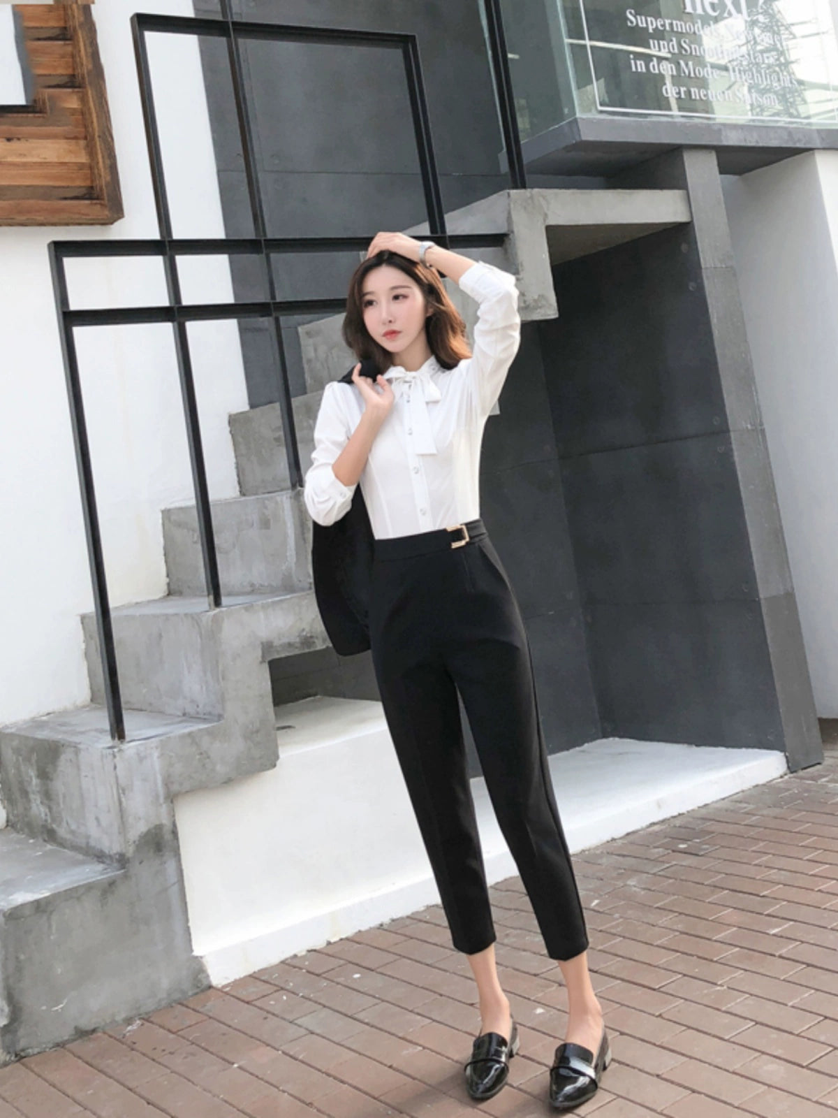 Importé - Pantalon Décontracté Femme Taille Haute