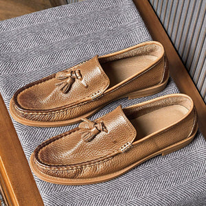 Importé - Chaussure Homme Mocassins Rétro Britannique En Cuir