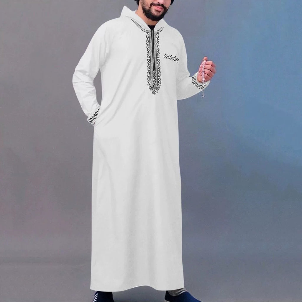 Importé - Boubou Homme Brodé Emirats Manche Longue