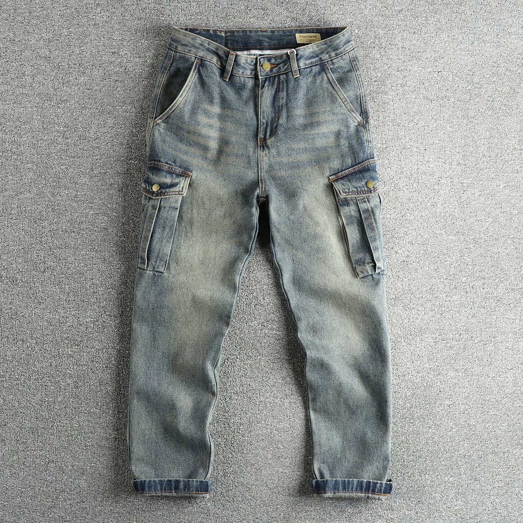 Importé - Pantalon Jean cargo Homme Tendance Style Rétro
