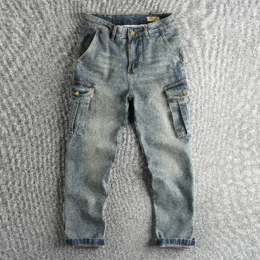 Importé - Pantalon Jean cargo Homme Tendance Style Rétro