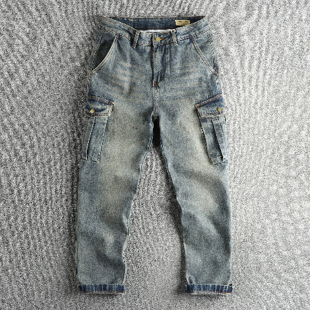 Importé - Pantalon Jean cargo Homme Tendance Style Rétro