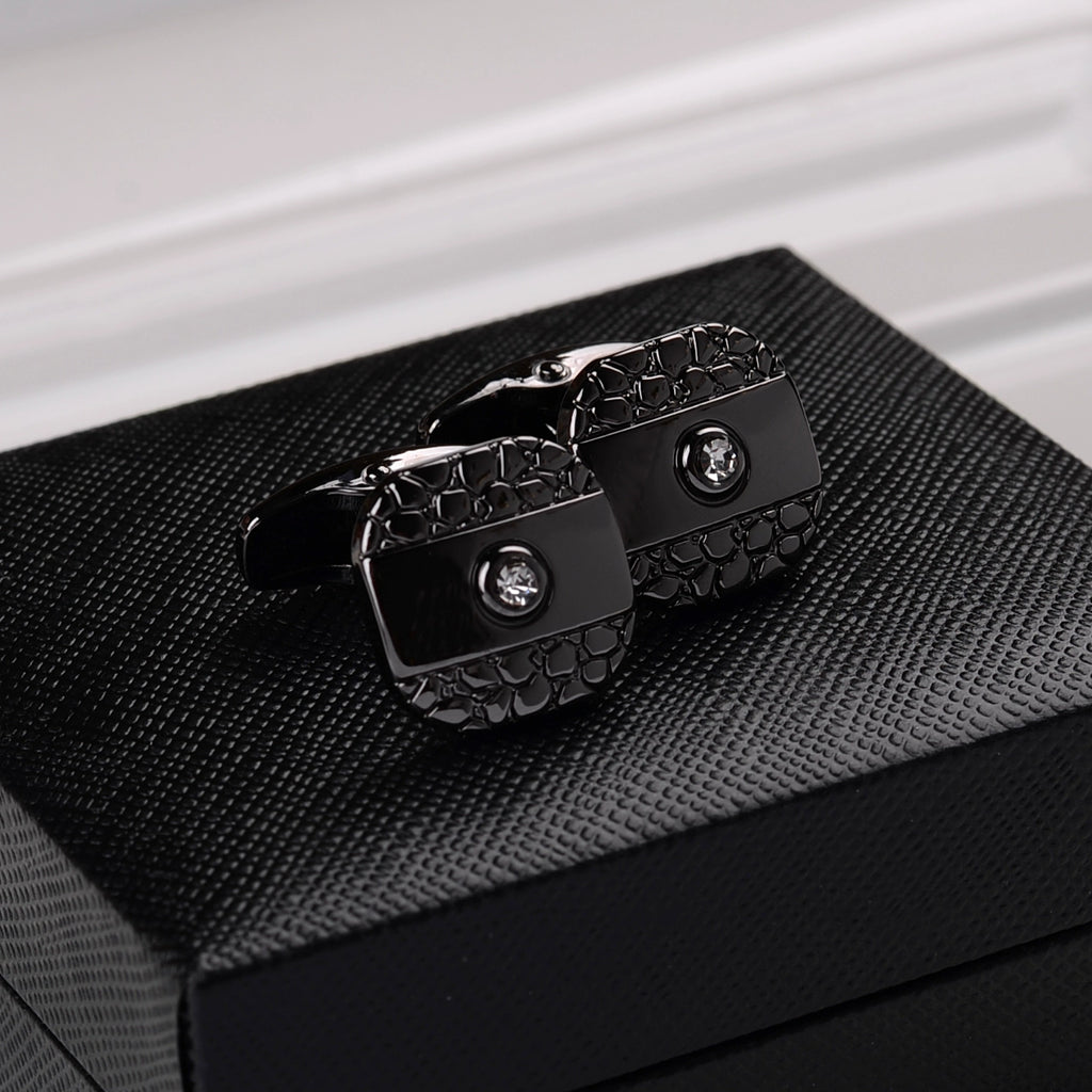 Importé - Boutons de Manchettes Homme - En Argent Brillant