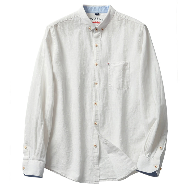 Importé - Chemise Homme 100% Coton Lin Manches Longues