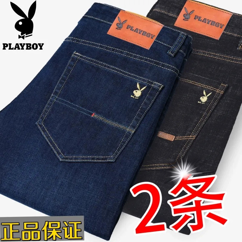 Importé - Playboy Lot 2x Pantalons Jean Stretch Homme Décontracté