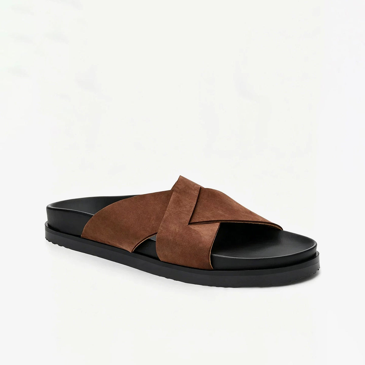 Importé - Sandale  100% Cuir  De Daim Homme Antidérapantes Et Confortable