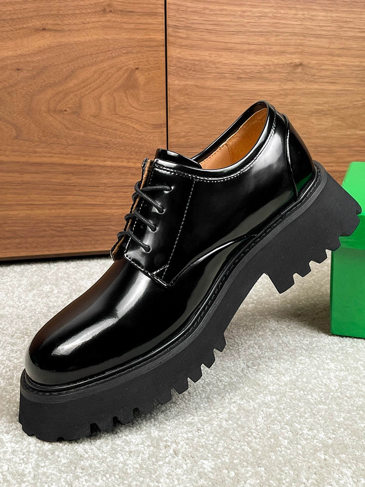 Importé - Chaussure Homme Derby Britanniques En Cuir A Semelles 8Cm
