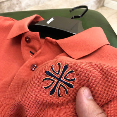 Importé - Polo Brodé Homme Décontracté Manches Courtes