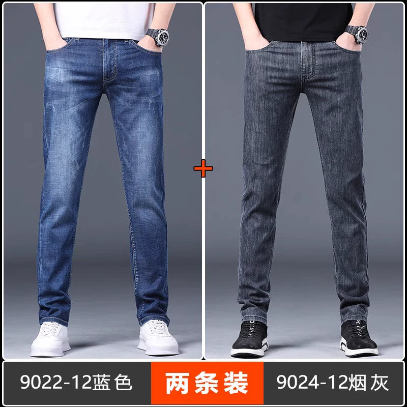 Importé - Lot 2x Playboy Pantalon Homme Jean Slim Décontracté En Stretch