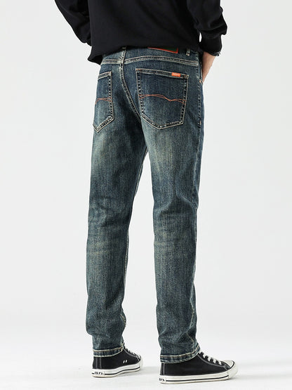 Importé - Pantalon Jean Slim Homme Décontracté Style Rétro