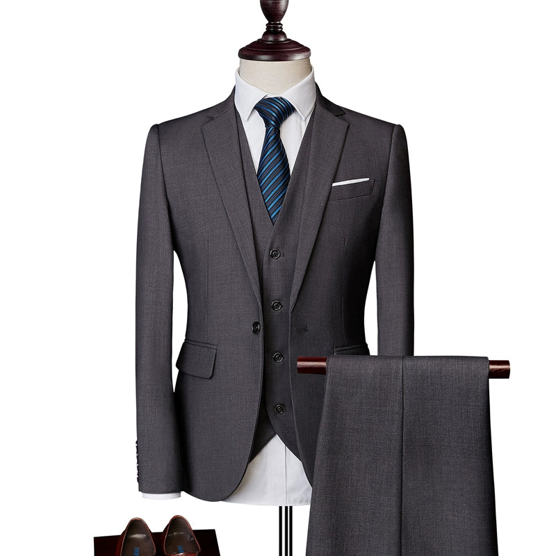 Importé - Ensemble Costume Homme Slim Style Britannique 3 Pièces