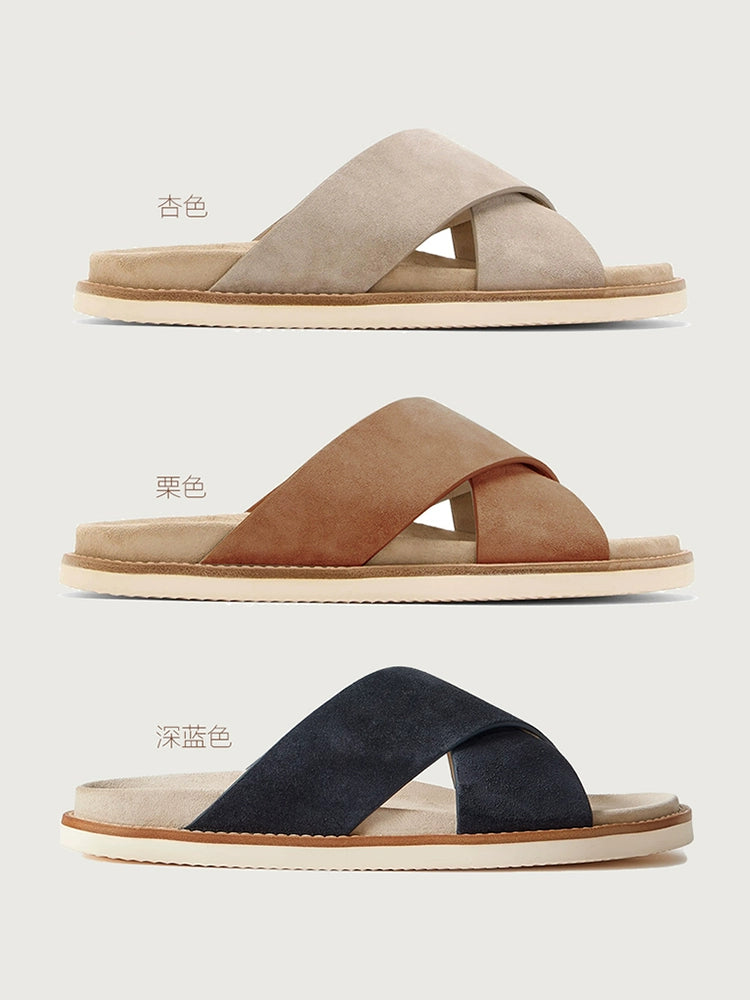 Importé - Chaussure Sandales Décontracté À Lanières En Daim
