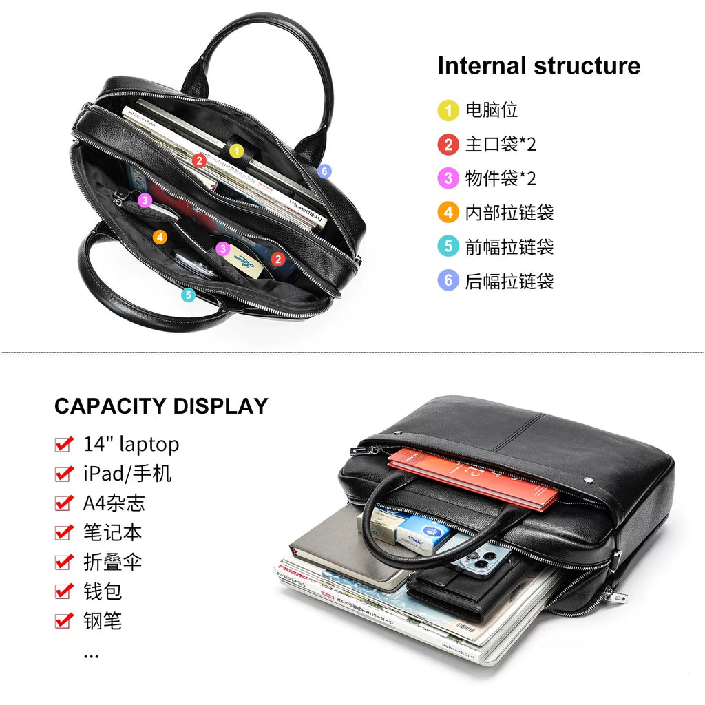 Importé - Sac Premium Cuir Gaufré Pour PC Ordinateur 14''