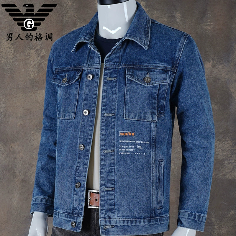 Importé - Jacket Jean En Coton Homme A Manches Longues Ample