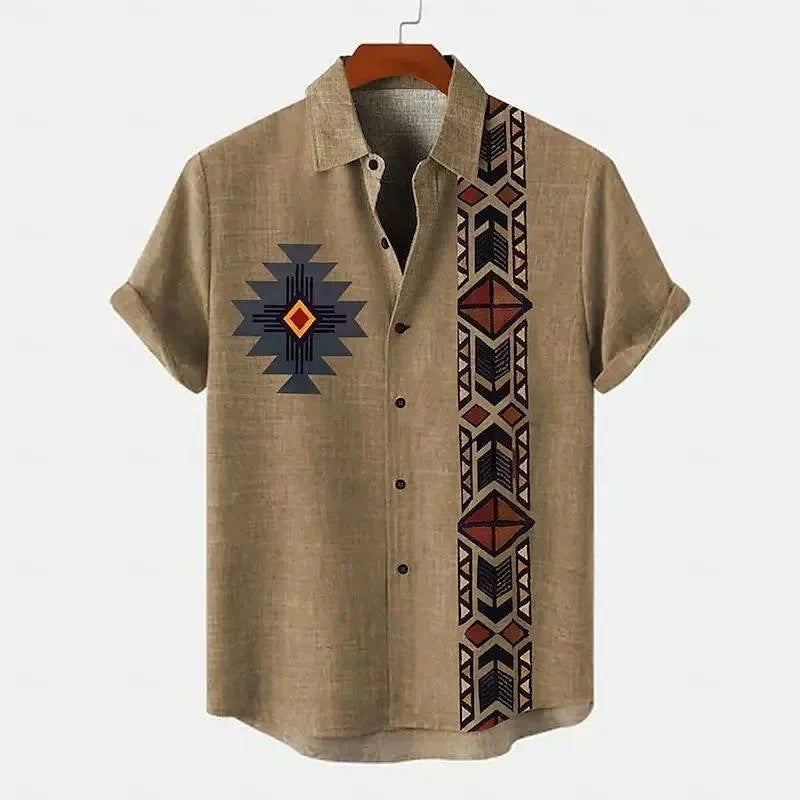 Importé - Chemise Homme Coton Lin Décontracté Manche Courte